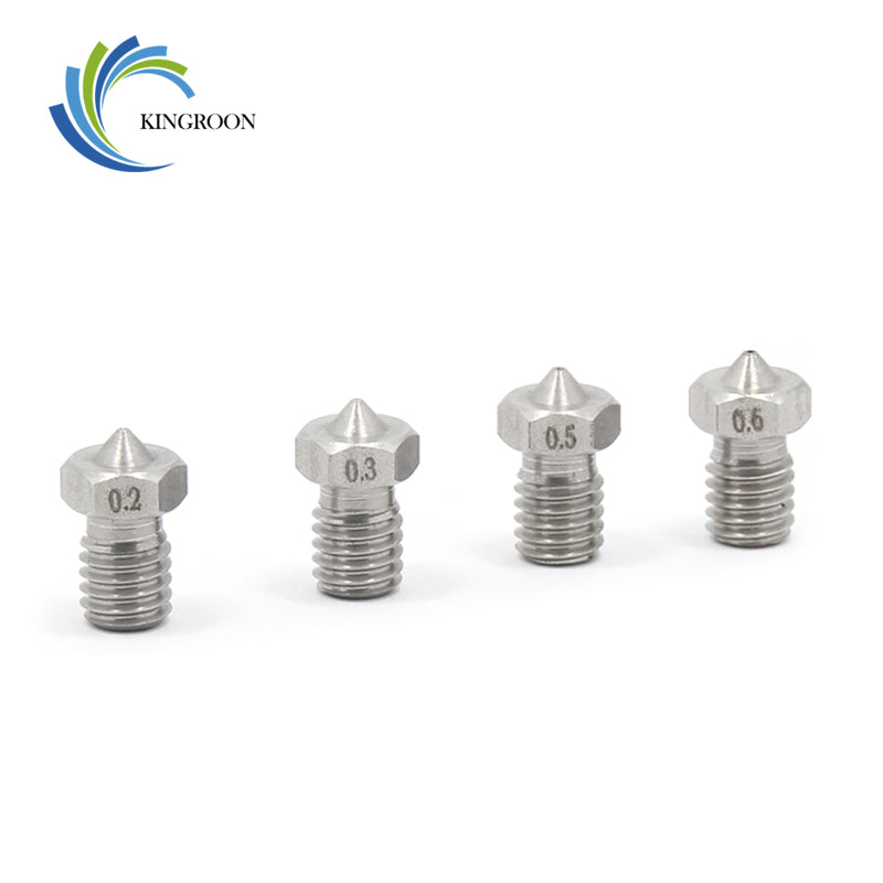 KINGROON 1PC 3D Printer V5 V6 Stainless Steel Nozzle M6 Screw Threaded  For 1.75mm/3mm Filament